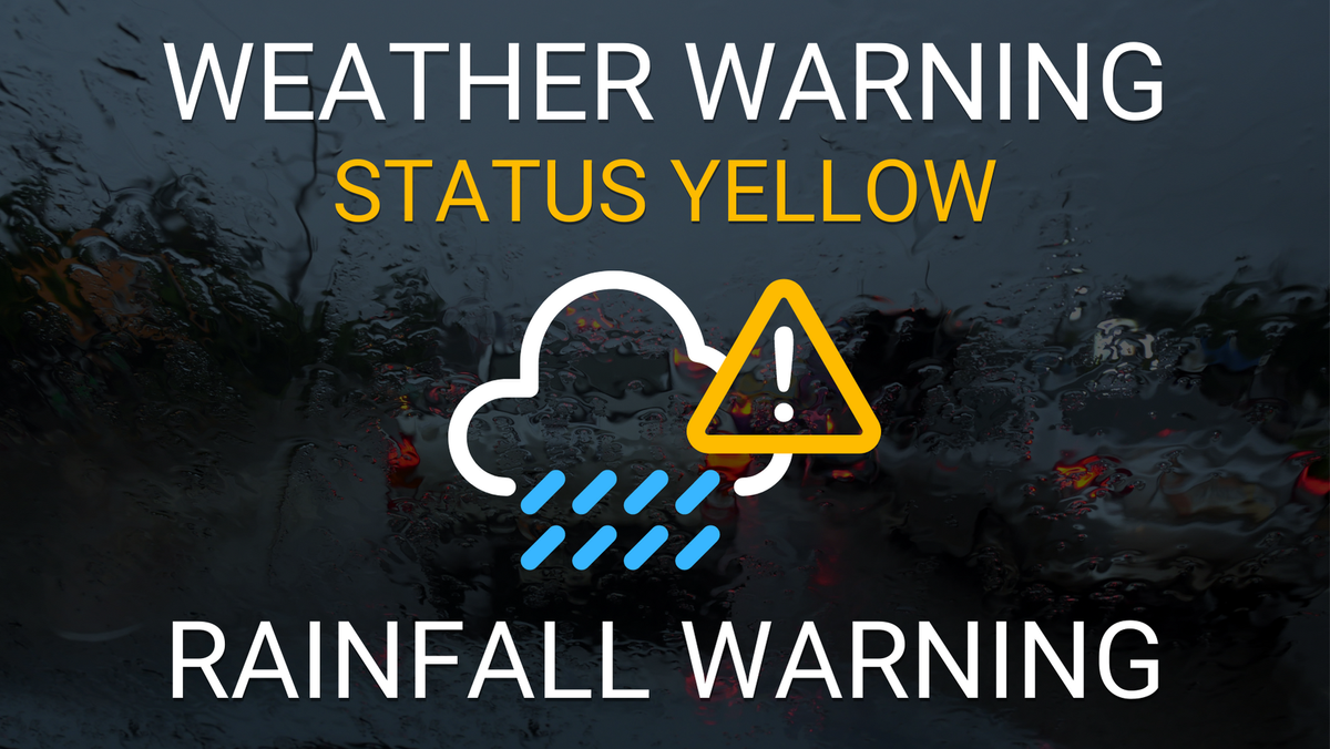 A Status Yellow - Rainfall Warning Issued for Cork