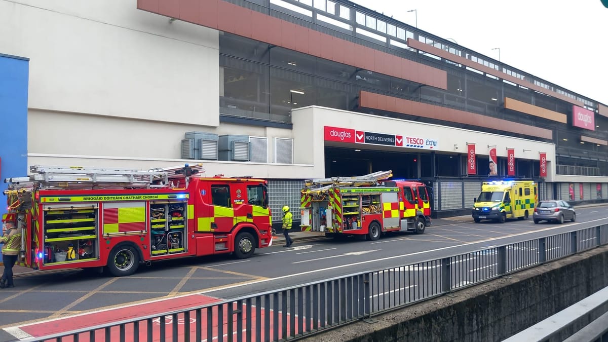 Fire at Douglas Village Shopping Centre Car Park