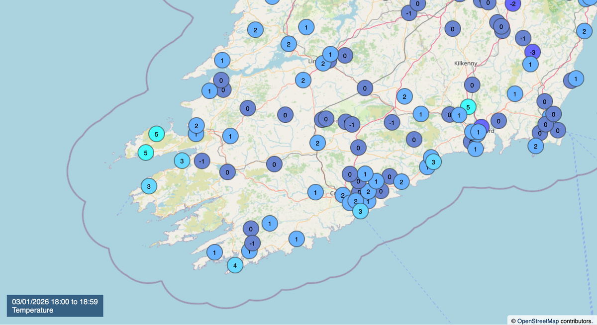 Parts of Cork Already at -1°C this Evening: Yellow Warning Active