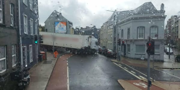 Truck Stuck in Cork City Centre