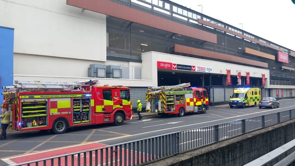 Fire at Douglas Village Shopping Centre Car Park