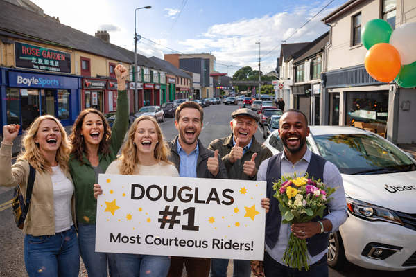 Douglas Takes Top Spot as Ireland's Best-Behaved Uber Riders